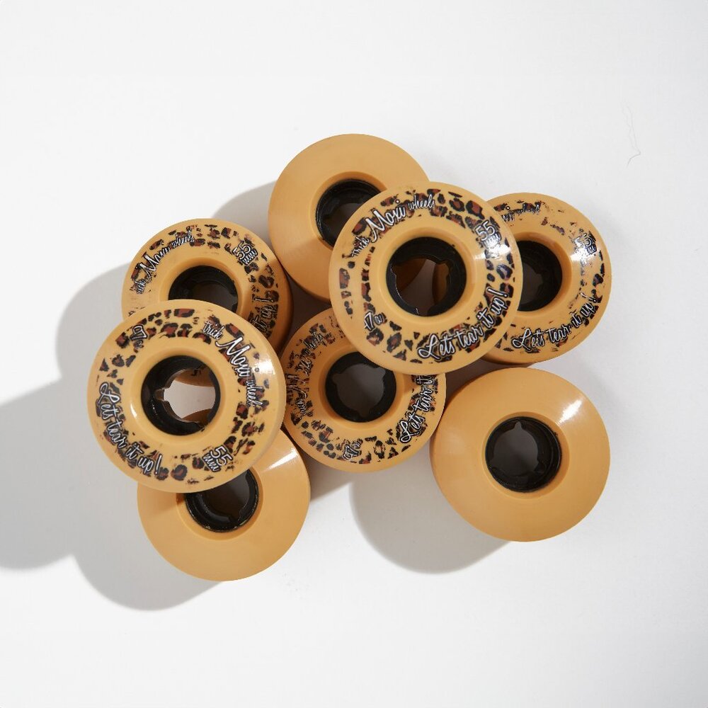 Moxi Trick Rollerskate Wheel Set | Tan Leopard